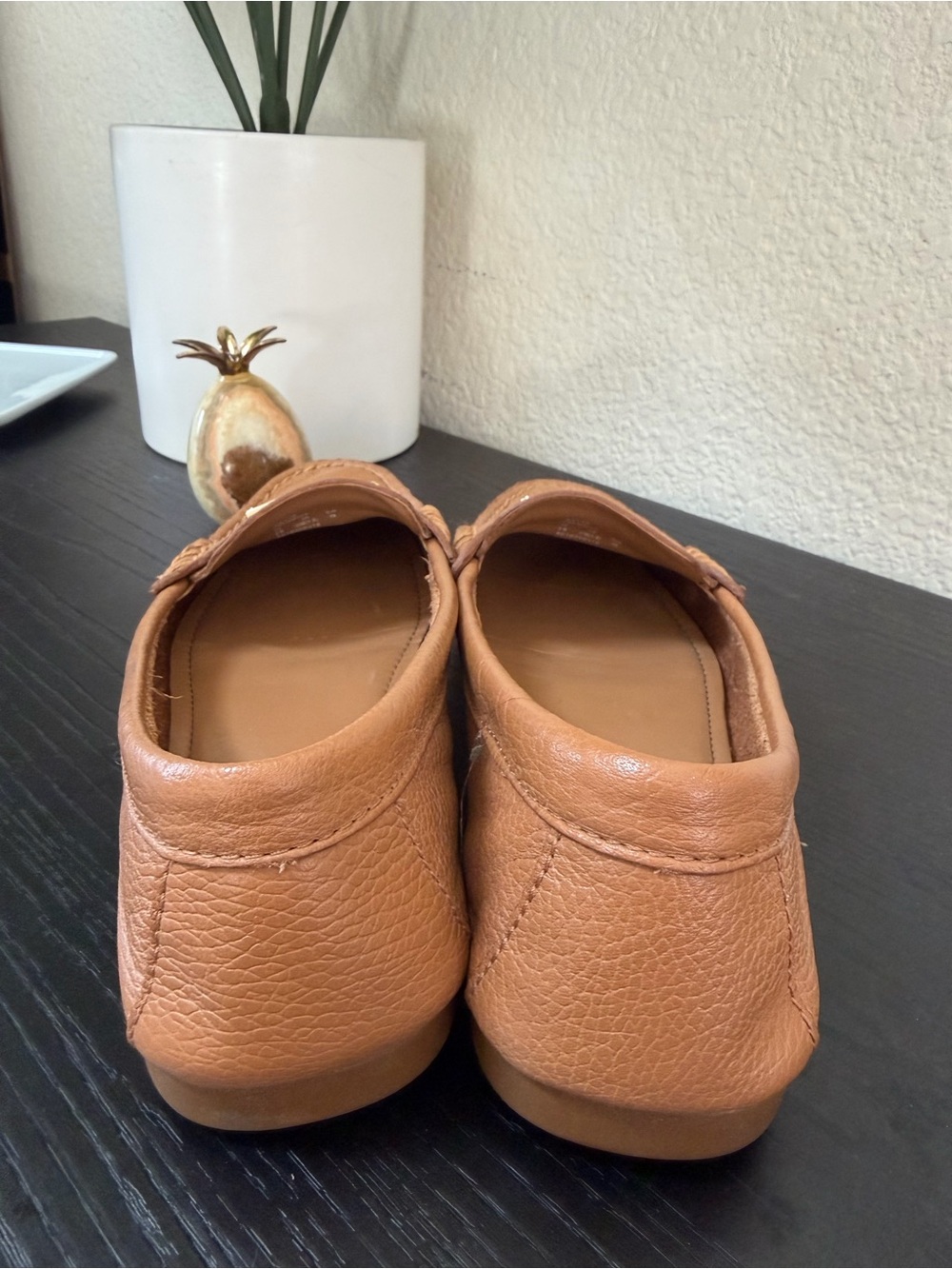 Coach Women's Tan Leather Penny Loafers 6 - Picture 4 of 5